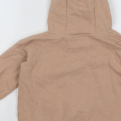 Next Girls Beige Cotton Pullover Hoodie Size 5-6 Years Pullover