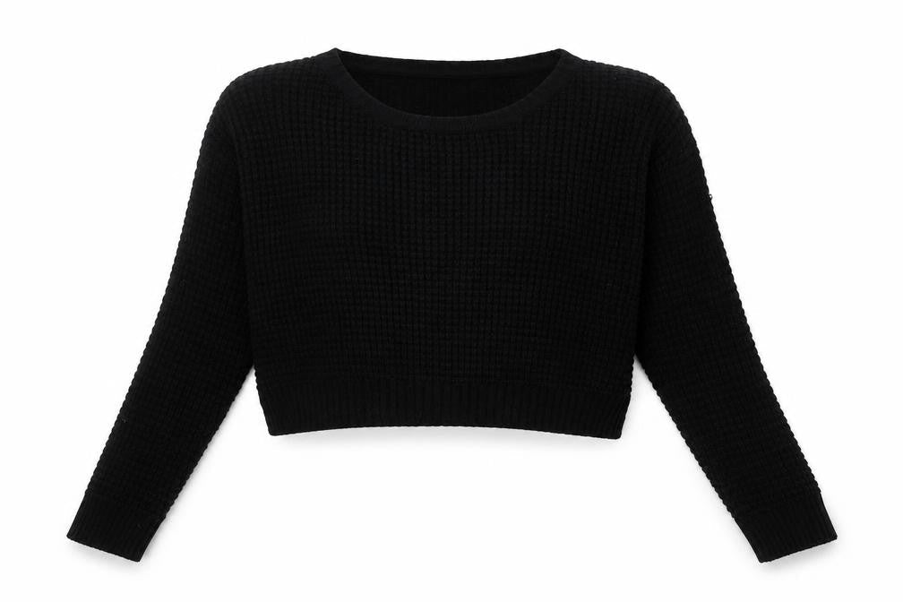 Topshop Womens Black Round Neck Acrylic Pullover Jumper Size 8
