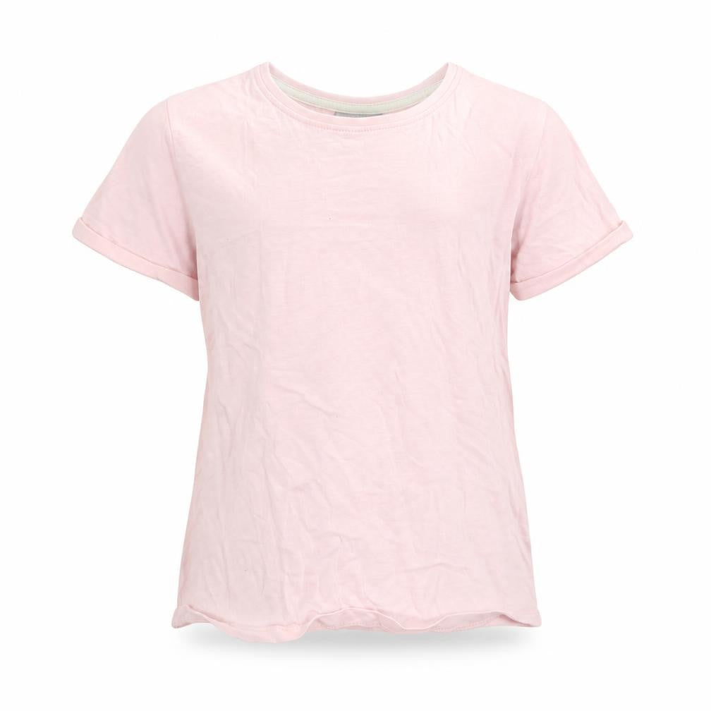 Matalan Girls Pink 100% Cotton Basic T-Shirt Size 8 Years Round Neck Pullover