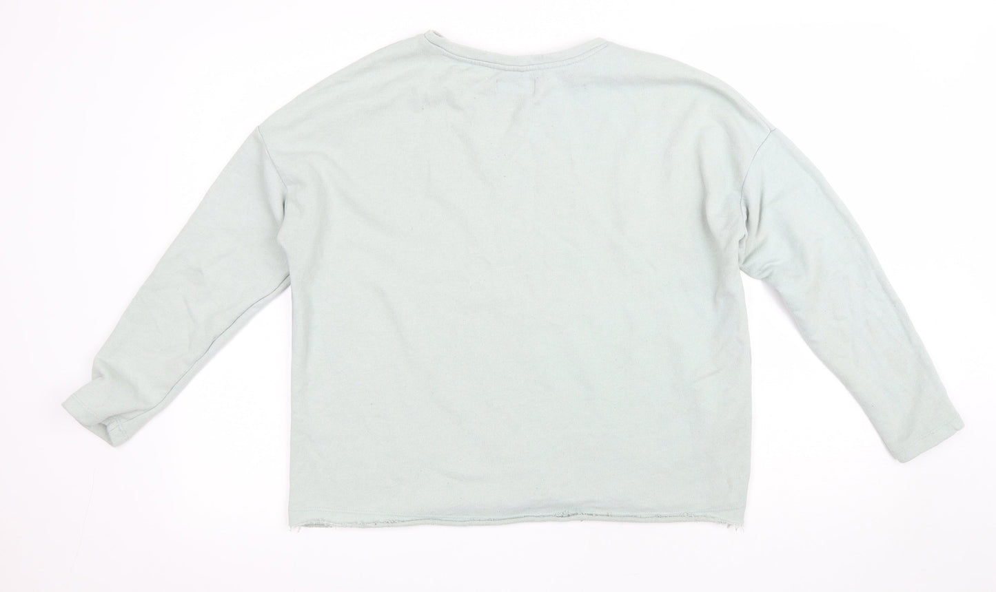 Pull&Bear Womens Green Cotton Pullover Sweatshirt Size S Pullover