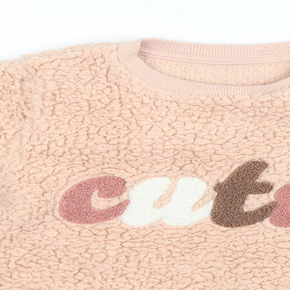 Nutmeg Girls Pink Polyester Pullover Sweatshirt Size 2 Years Pullover - Cutie