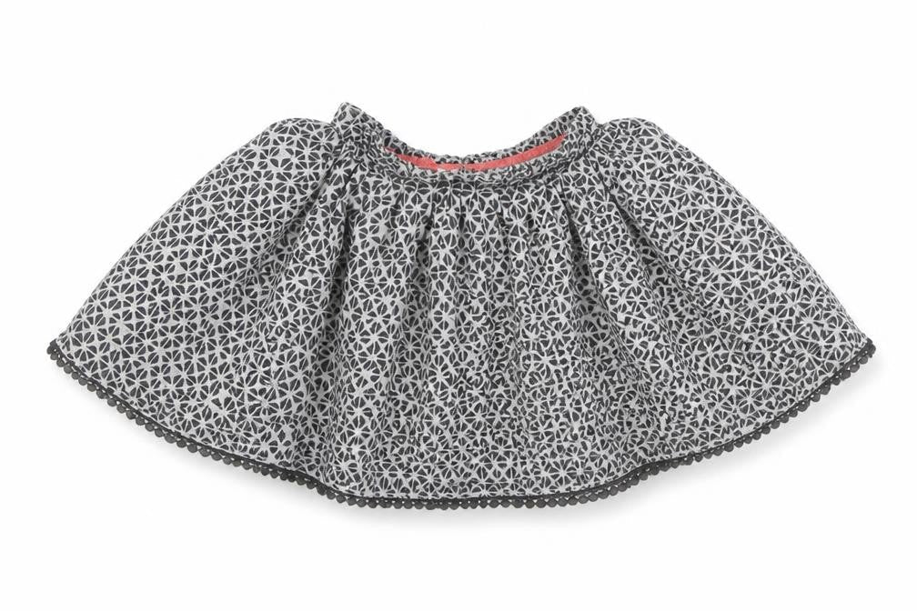 NEXT Girls Grey Geometric Polyester Skater Skirt Size 4-5 Years Regular Pull On