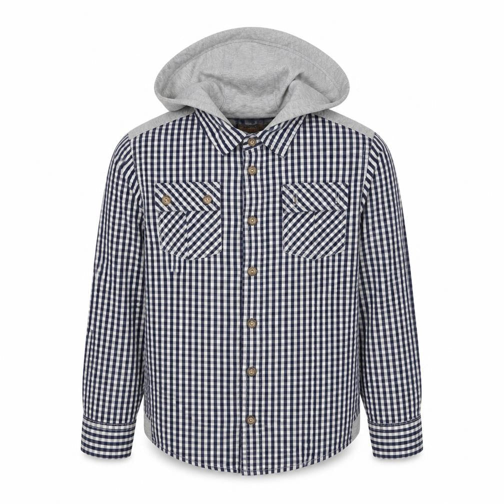 F&F Boys Blue Gingham Jacket Size 6-7 Years Button - Shirt