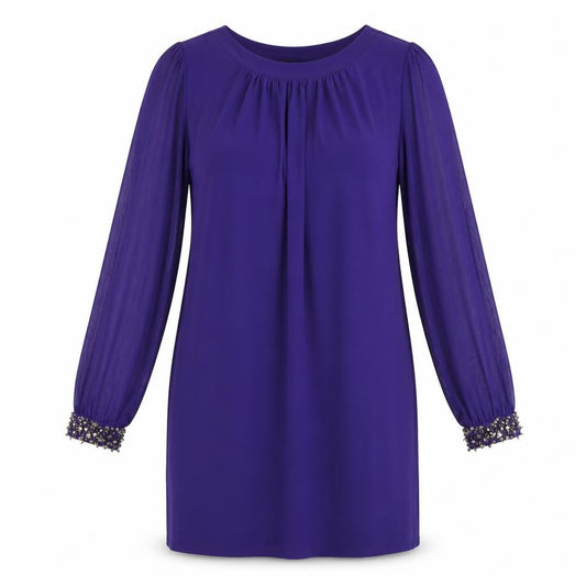 Dorothy Perkins Womens Purple Polyester Sheath Size 12 Boat Neck Pullover