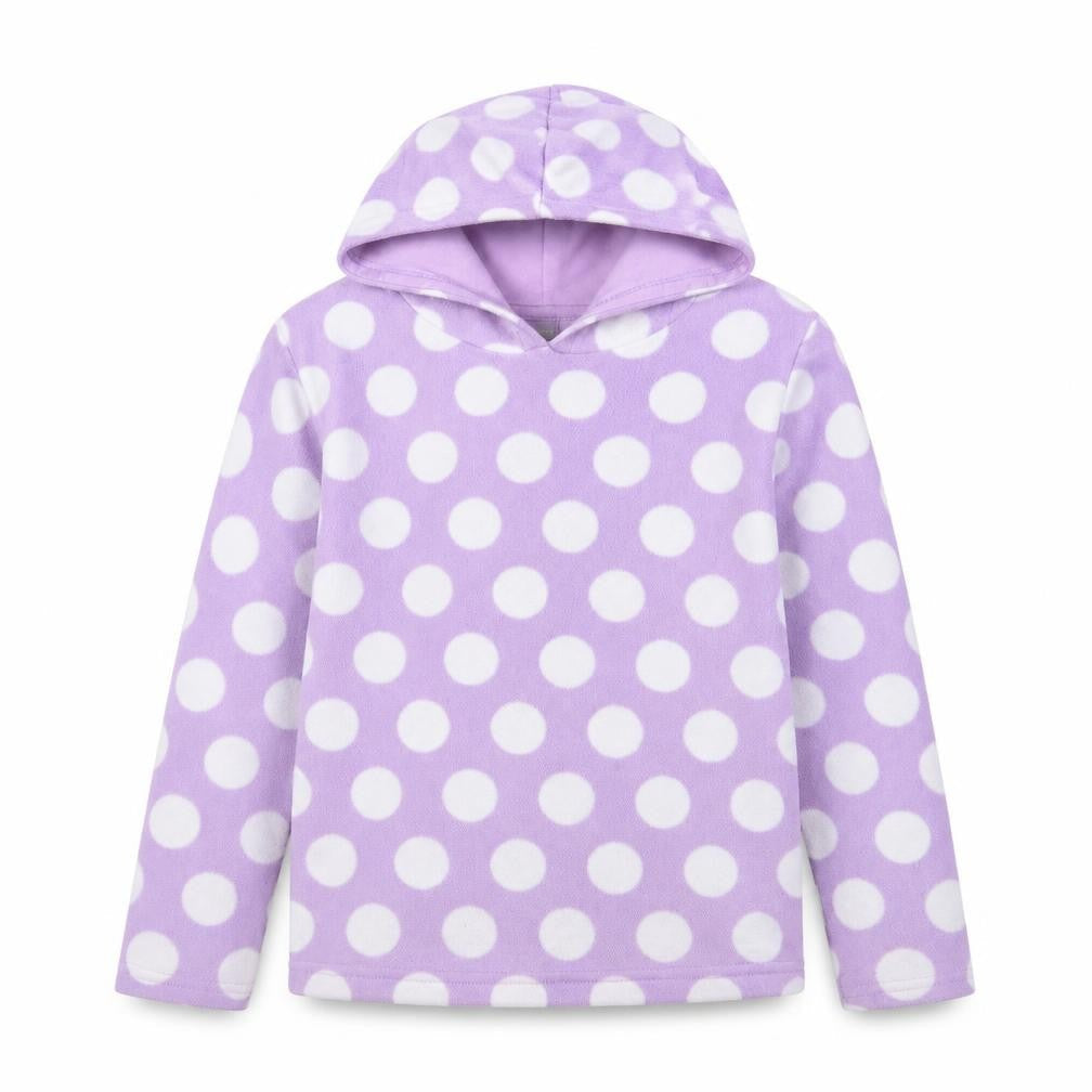 TU Girls Purple Polka Dot Cotton Pullover Hoodie Size 10 Years Pullover