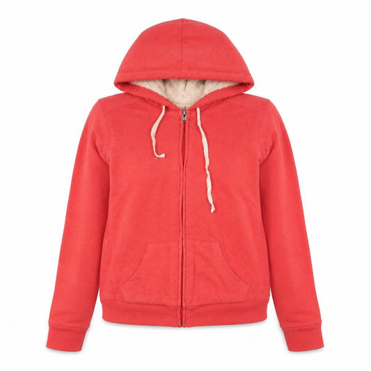 Hollister Womens Red Cotton Full Zip Hoodie Size S Zip