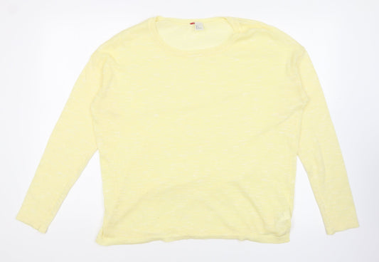 H&M Womens Yellow Round Neck Polyester Pullover Jumper Size L