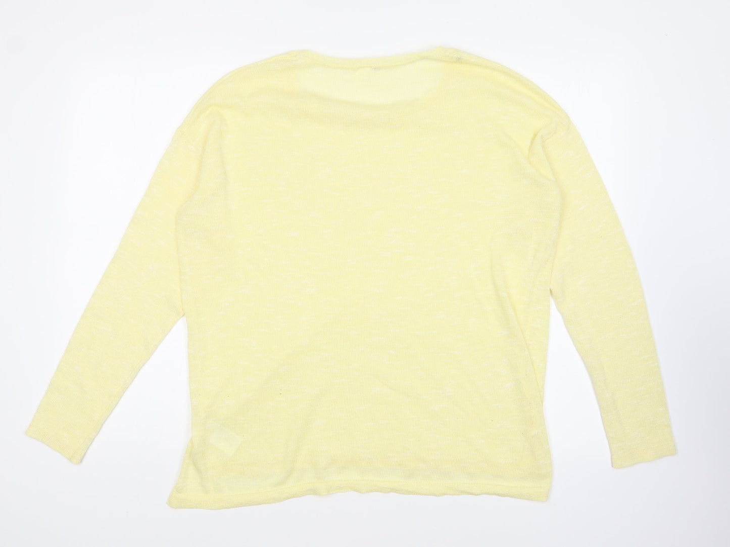 H&M Womens Yellow Round Neck Polyester Pullover Jumper Size L