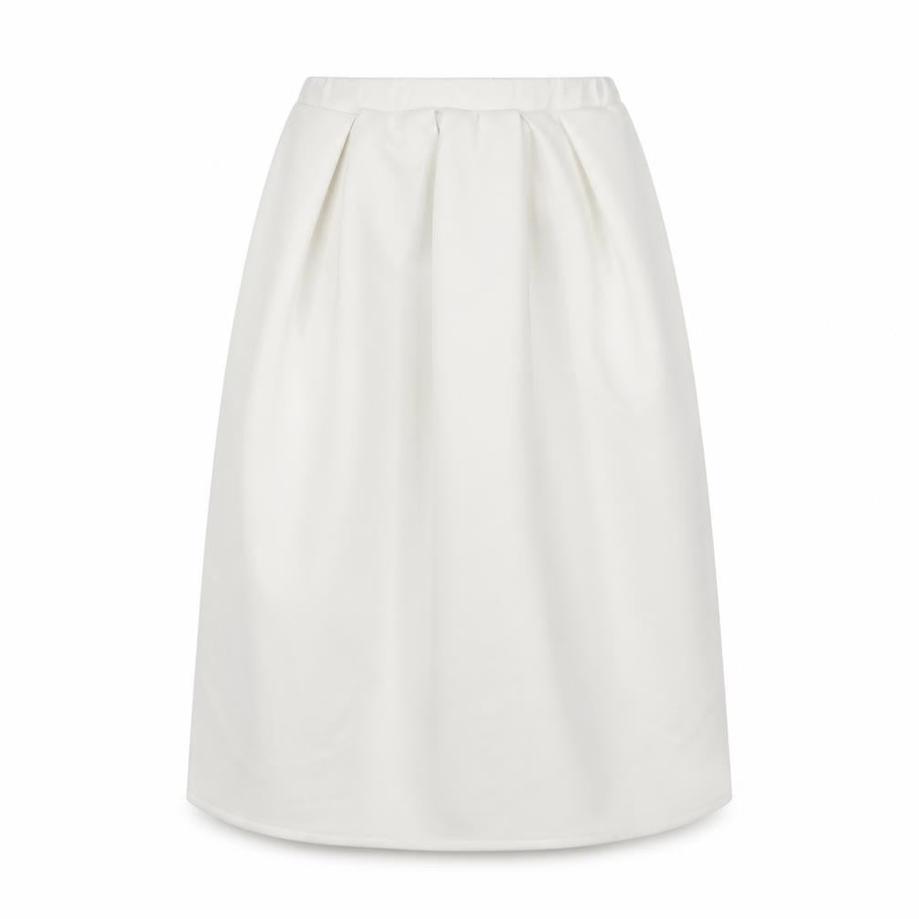 Preworn Womens Ivory Polyester Pleated Skirt Size 12