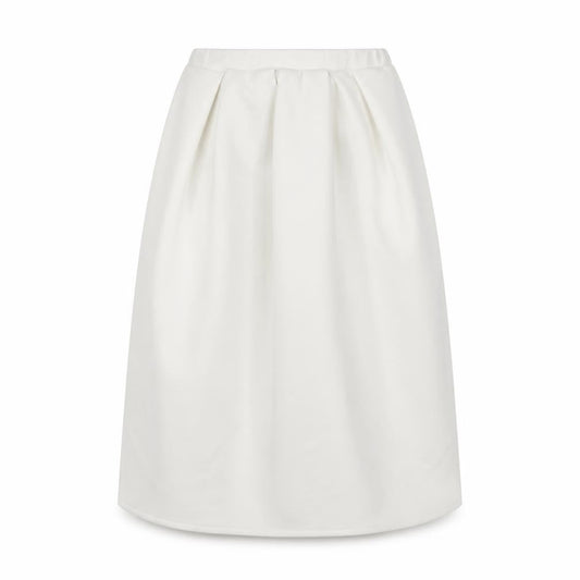 Preworn Womens Ivory Polyester Pleated Skirt Size 12