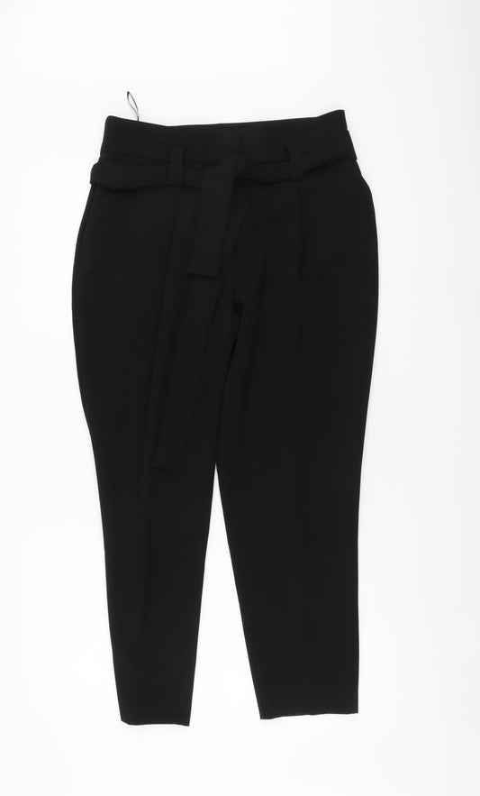Dorothy Perkins Womens Black Polyester Chino Trousers Size 12 L27 in Regular Button
