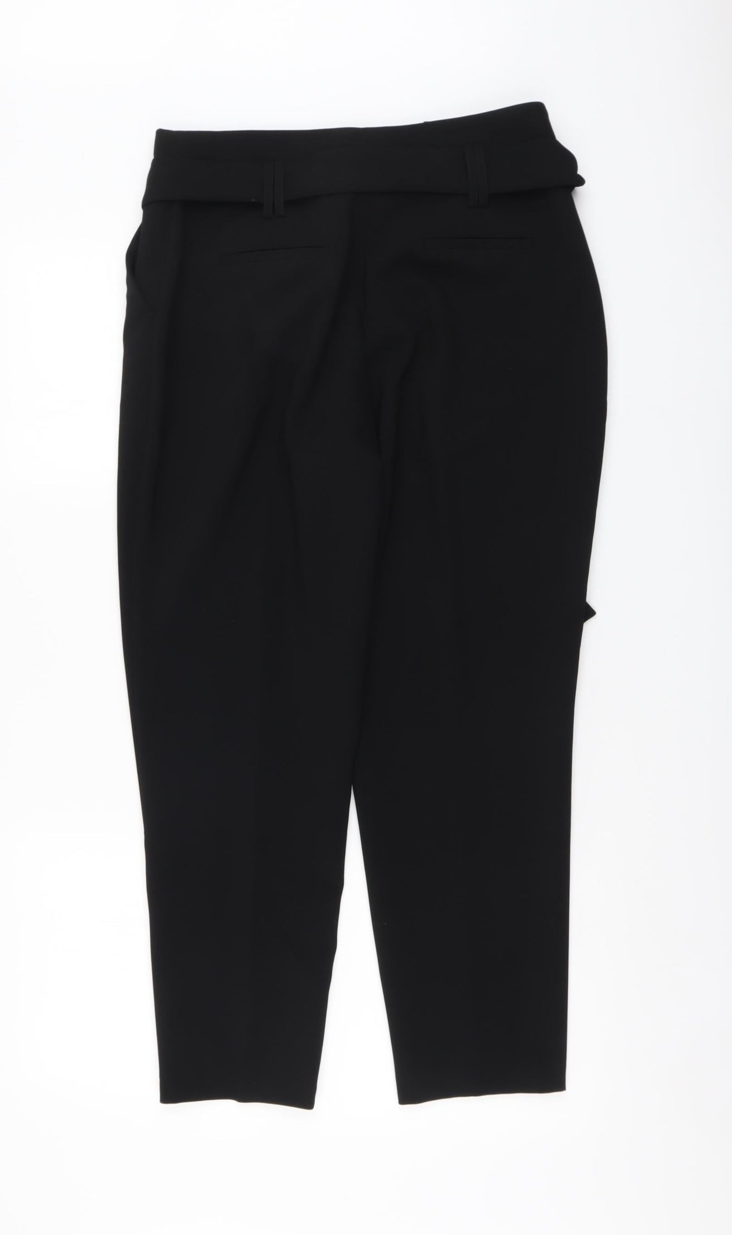 Dorothy Perkins Womens Black Polyester Chino Trousers Size 12 L27 in Regular Button