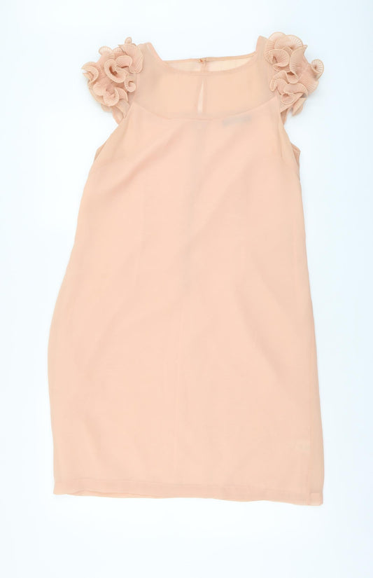 Oli Womens Pink Polyester A-Line Size 12 Round Neck Zip