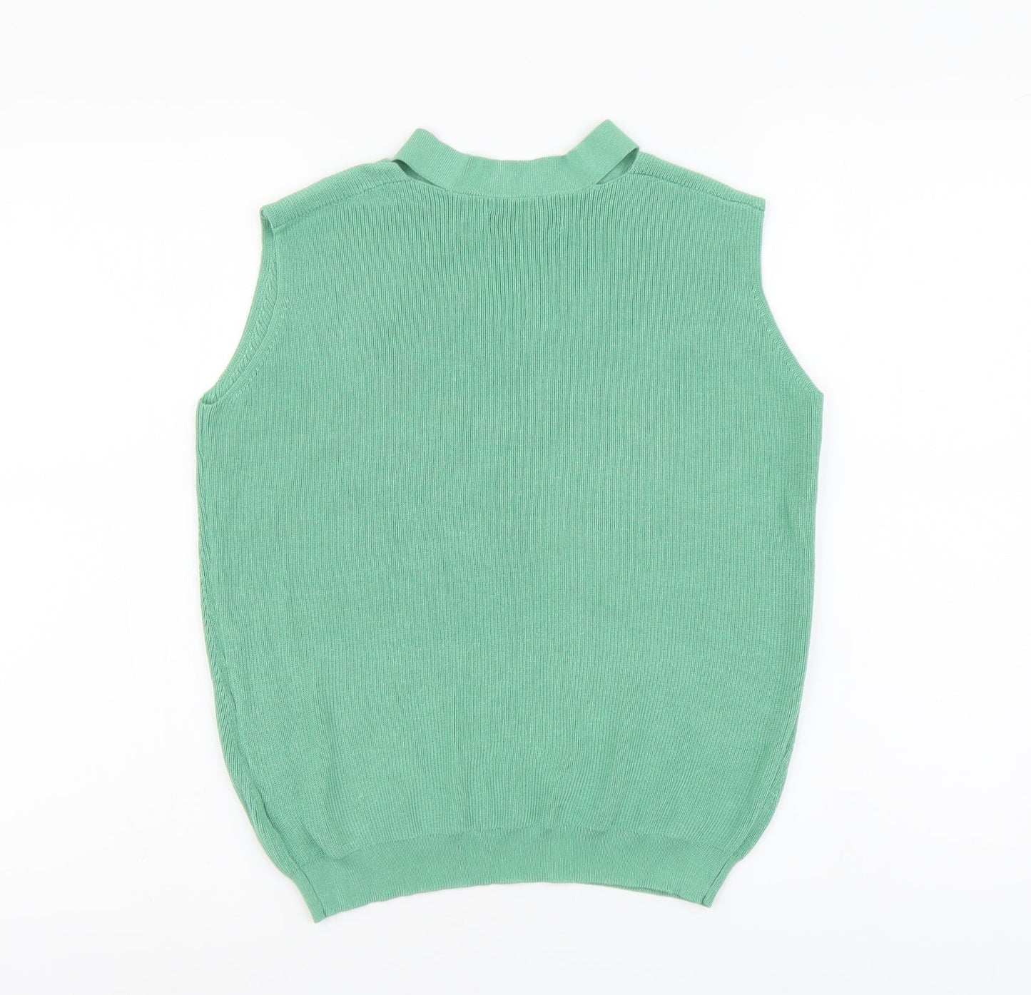 Paisie Womens Green Viscose Basic Tank Size S V-Neck