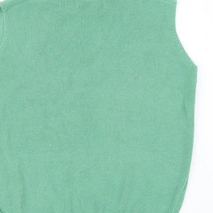 Paisie Womens Green Viscose Basic Tank Size S V-Neck