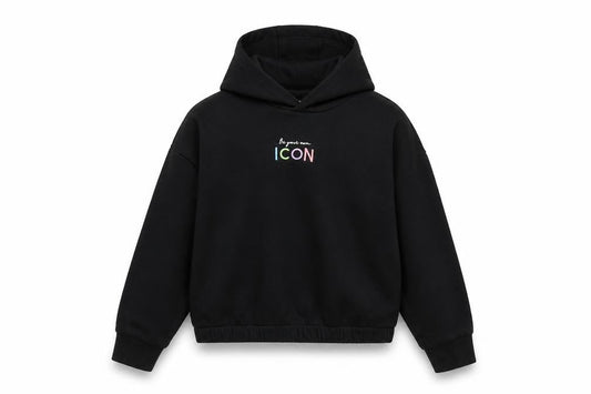 Marks & Spencer Girls Black Cotton Pullover Hoodie Size 9-10 Years Pullover - ICON
