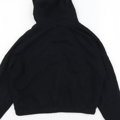 Marks & Spencer Girls Black Cotton Pullover Hoodie Size 9-10 Years Pullover - ICON