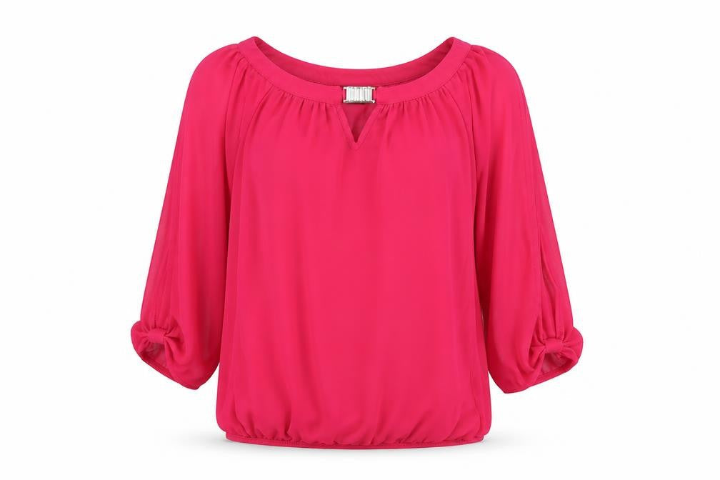 Wallis Womens Pink Polyester Basic Blouse Size S Boat Neck