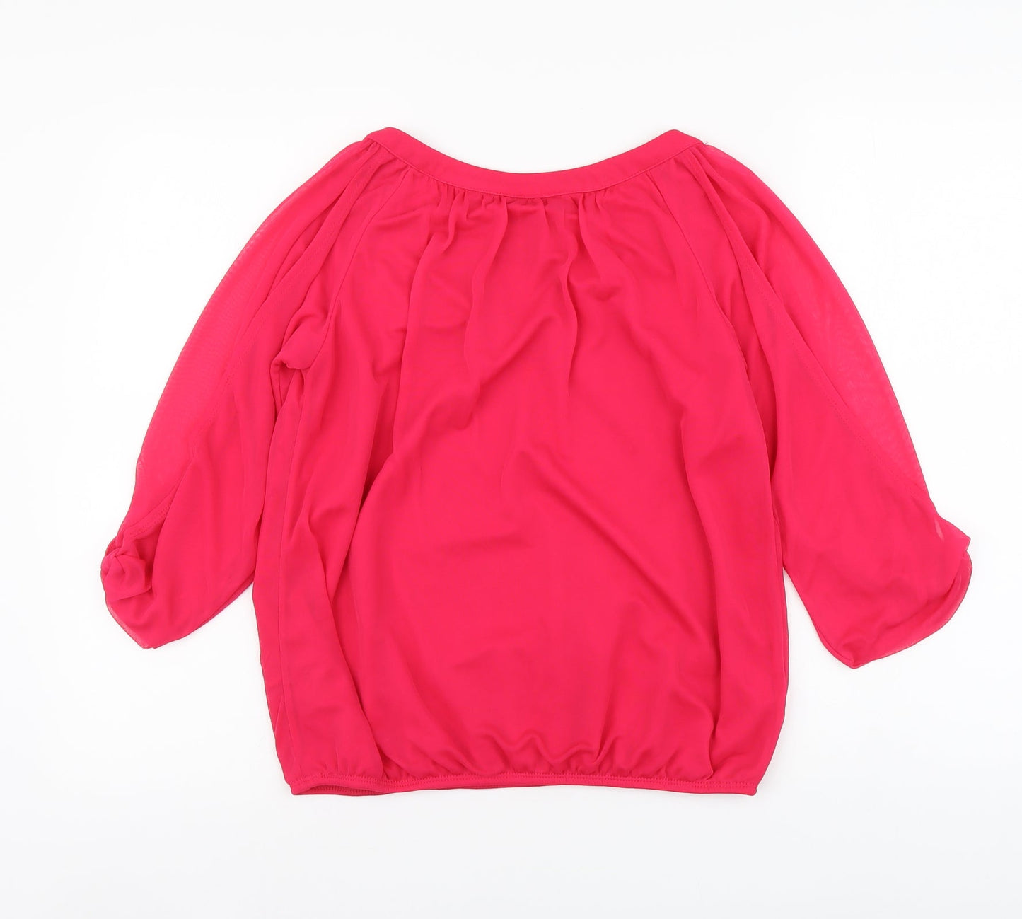 Wallis Womens Pink Polyester Basic Blouse Size S Boat Neck