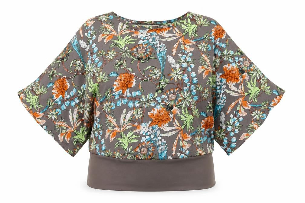 Paco Boutique Womens Multicoloured Floral Polyester Basic Blouse Size 10 Round Neck
