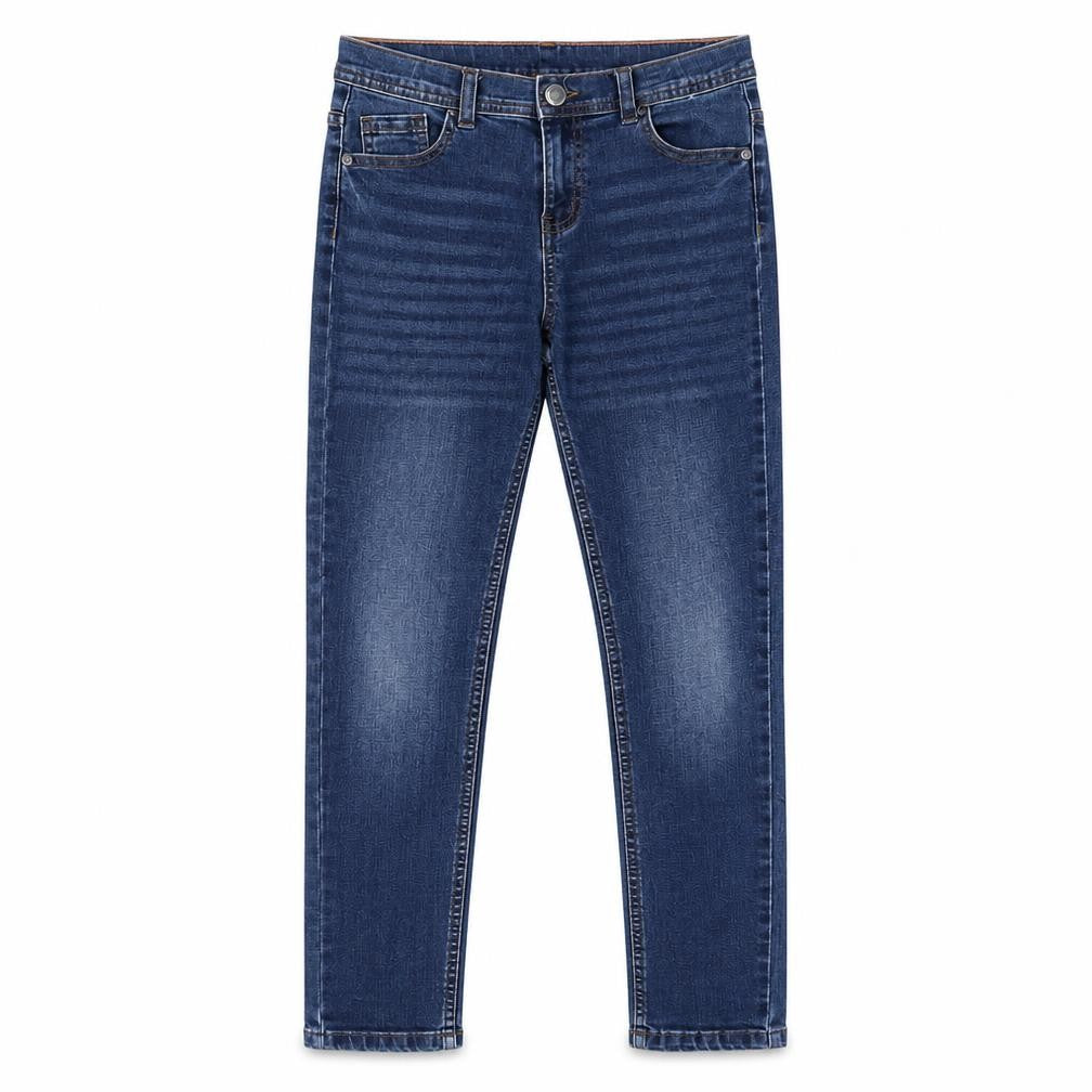Denim & Co. Girls Blue Cotton Skinny Jeans Size 9-10 Years Regular Button