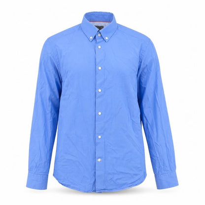 H&M Mens Blue Cotton Button-Up Size S Collared Button