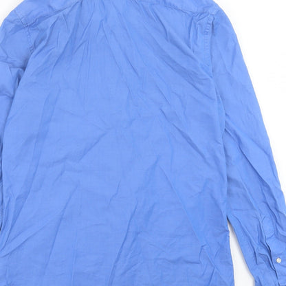 H&M Mens Blue Cotton Button-Up Size S Collared Button
