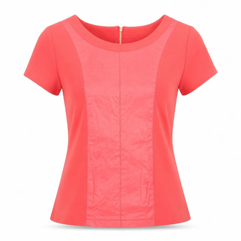 Pink Boom Womens Pink Polyester Basic T-Shirt Size S Crew Neck