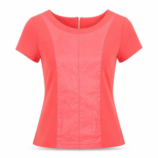 Pink Boom Womens Pink Polyester Basic T-Shirt Size S Crew Neck