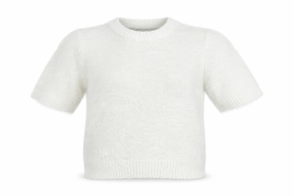 Quiz Womens White Round Neck Acrylic Pullover Jumper Size S