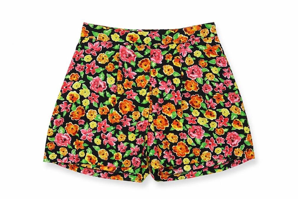 Savida Womens Multicoloured Floral Polyester Bermuda Shorts Size S L4 in Regular Zip