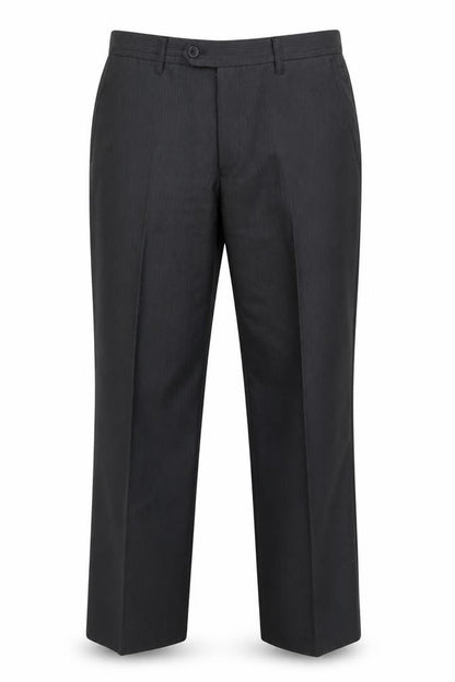Next Mens Grey Striped Polyester Trousers Size 34 in L29 in Regular Button