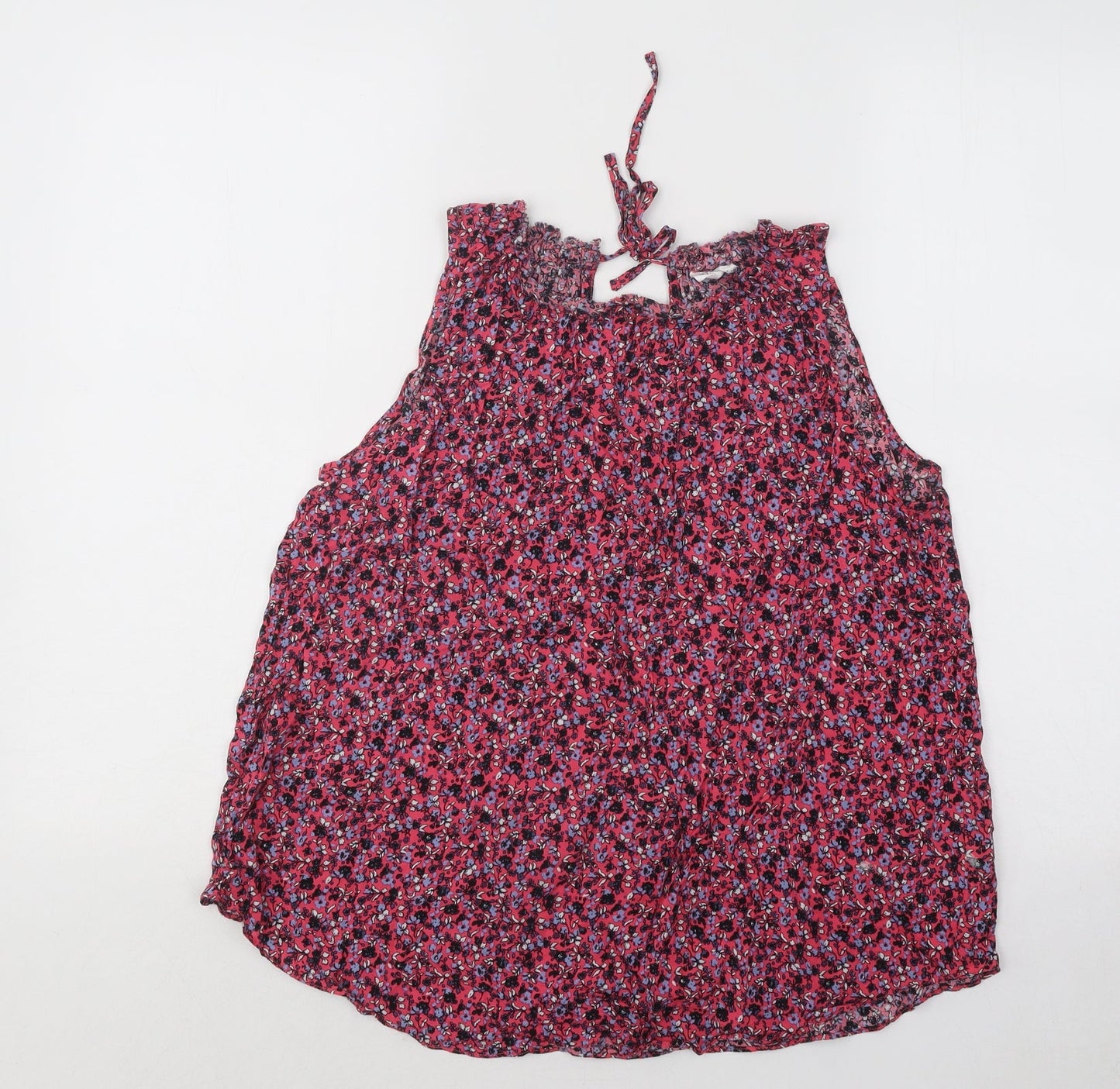 Gap Womens Multicoloured Floral Viscose Basic Blouse Size S Round Neck