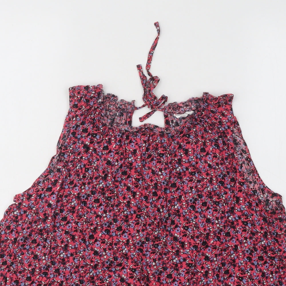 Gap Womens Multicoloured Floral Viscose Basic Blouse Size S Round Neck