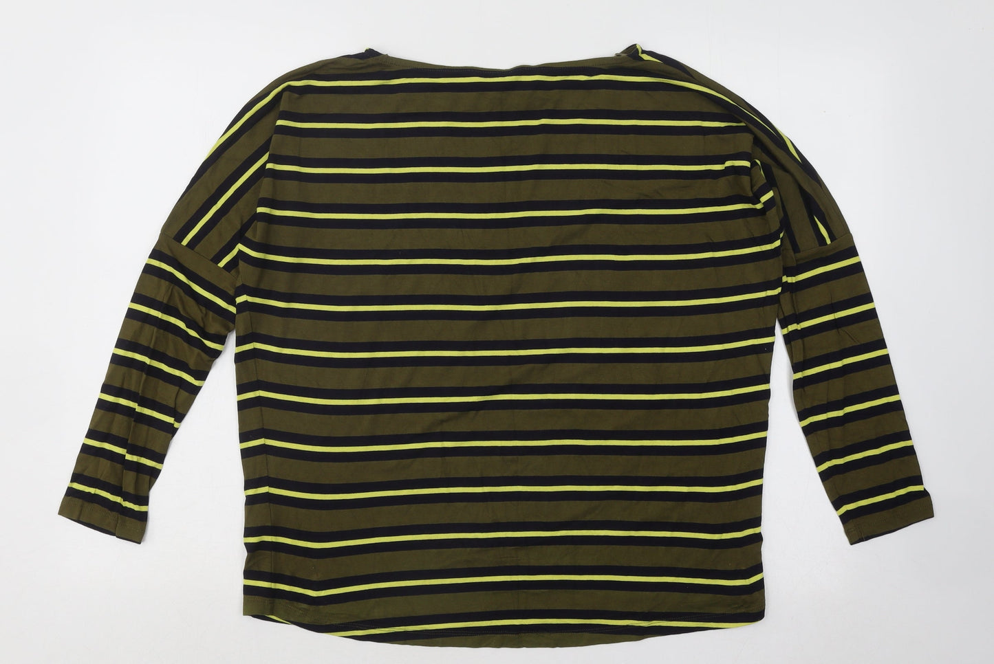 NEXT Womens Multicoloured Round Neck Striped Viscose Pullover Jumper Size 14