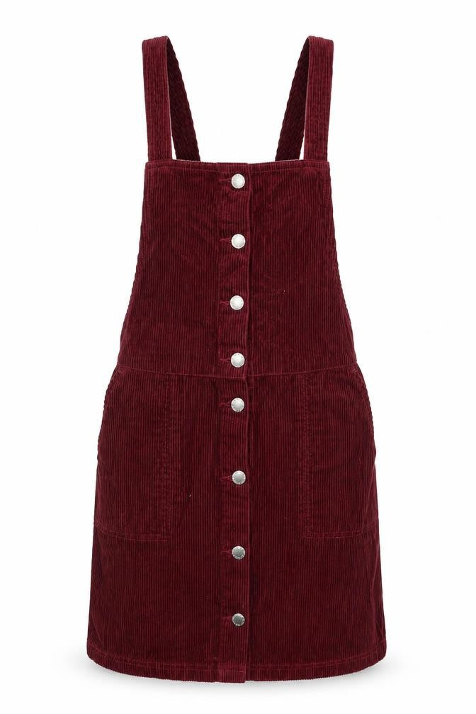 Miss Selfridge Womens Red Cotton Dungaree One-Piece Size 6 Button