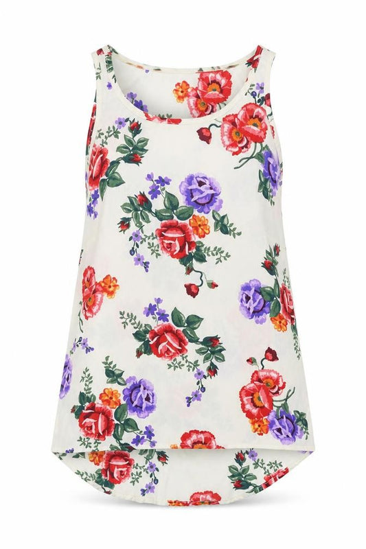 Atmosphere Womens Ivory Floral Viscose Basic Blouse Size 6 Round Neck