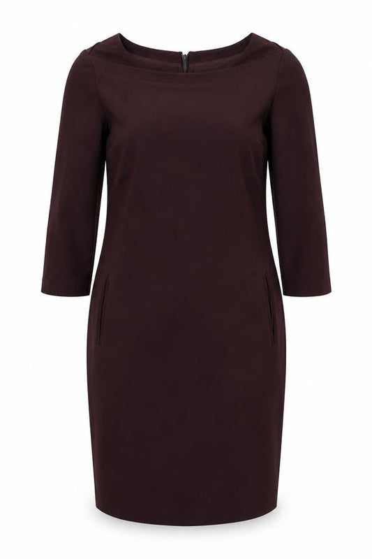 Sandwich Womens Red Polyester Pencil Dress Size 12 Round Neck Zip