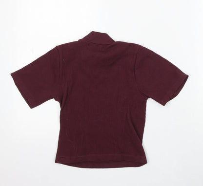 Dunnes Womens Purple Mock Neck Polyester Pullover Jumper Size XS