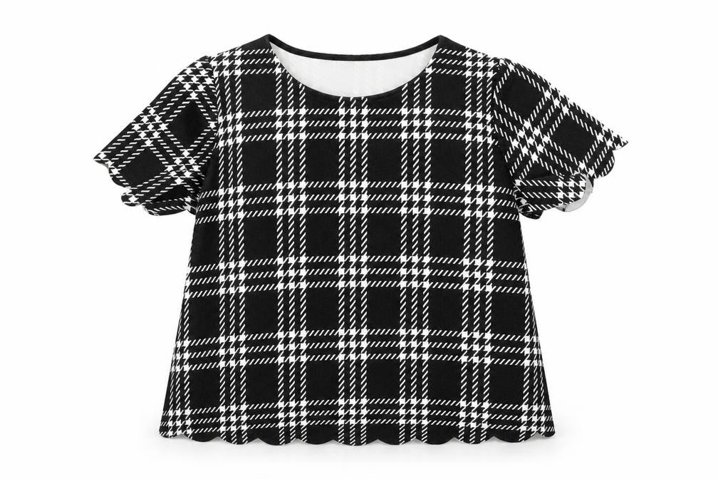 Cameo Rose Womens Black Round Neck Check Polyester Pullover Jumper Size 12