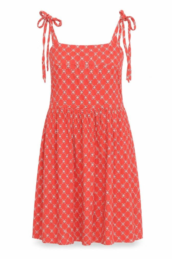 ASOS Womens Orange Floral 100% Cotton A-Line Size 8 Square Neck - Bow detail