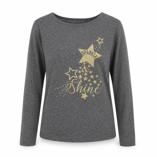 Primark Womens Grey Polyester Basic T-Shirt Size 4 Round Neck - Sparkle & Shine