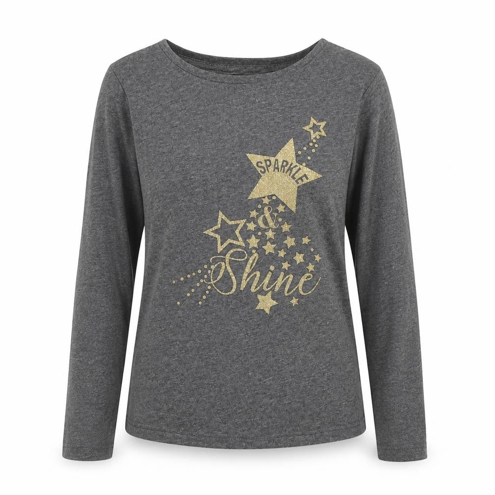 Primark Womens Grey Polyester Basic T-Shirt Size 4 Round Neck - Sparkle & Shine