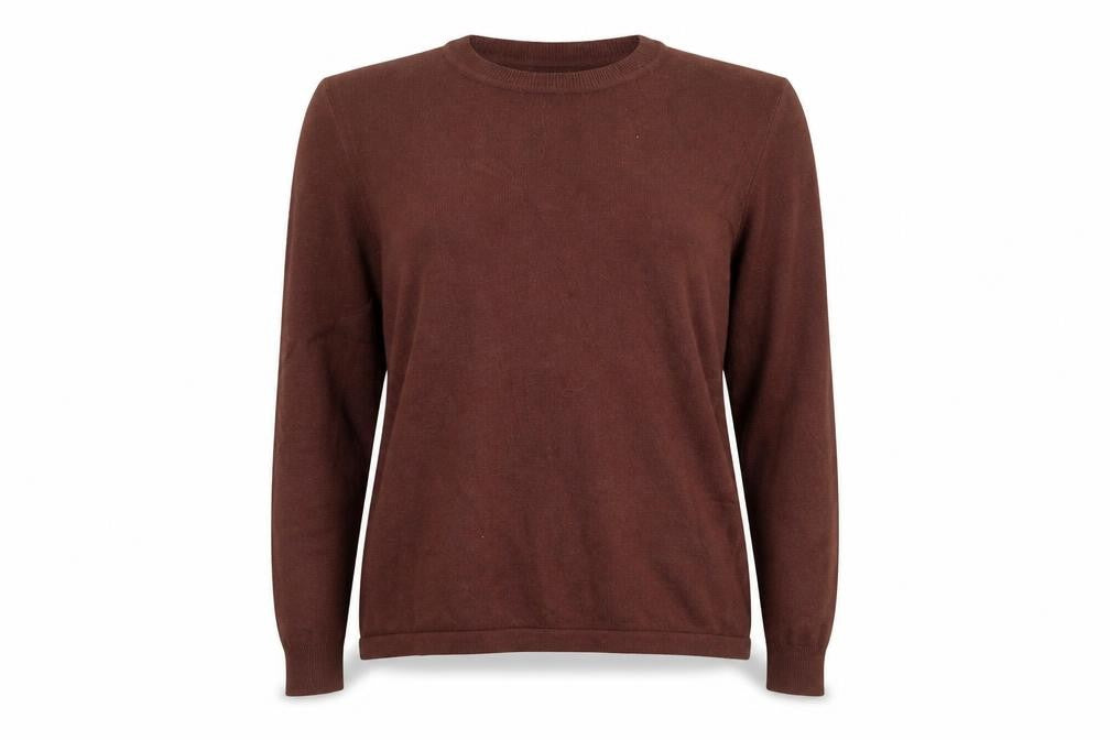 LOKITA Womens Brown Round Neck Viscose Pullover Jumper Size L
