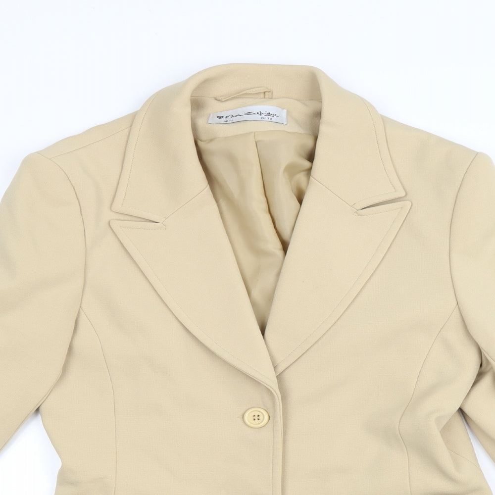 Miss Selfridge Womens Beige Jacket Blazer Size 38 Button