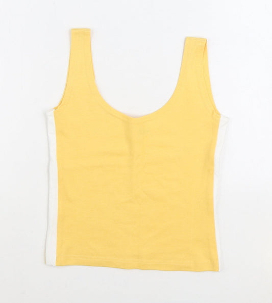 Nik Nak Womens Orange Cotton Cropped Tank Size M Scoop Neck