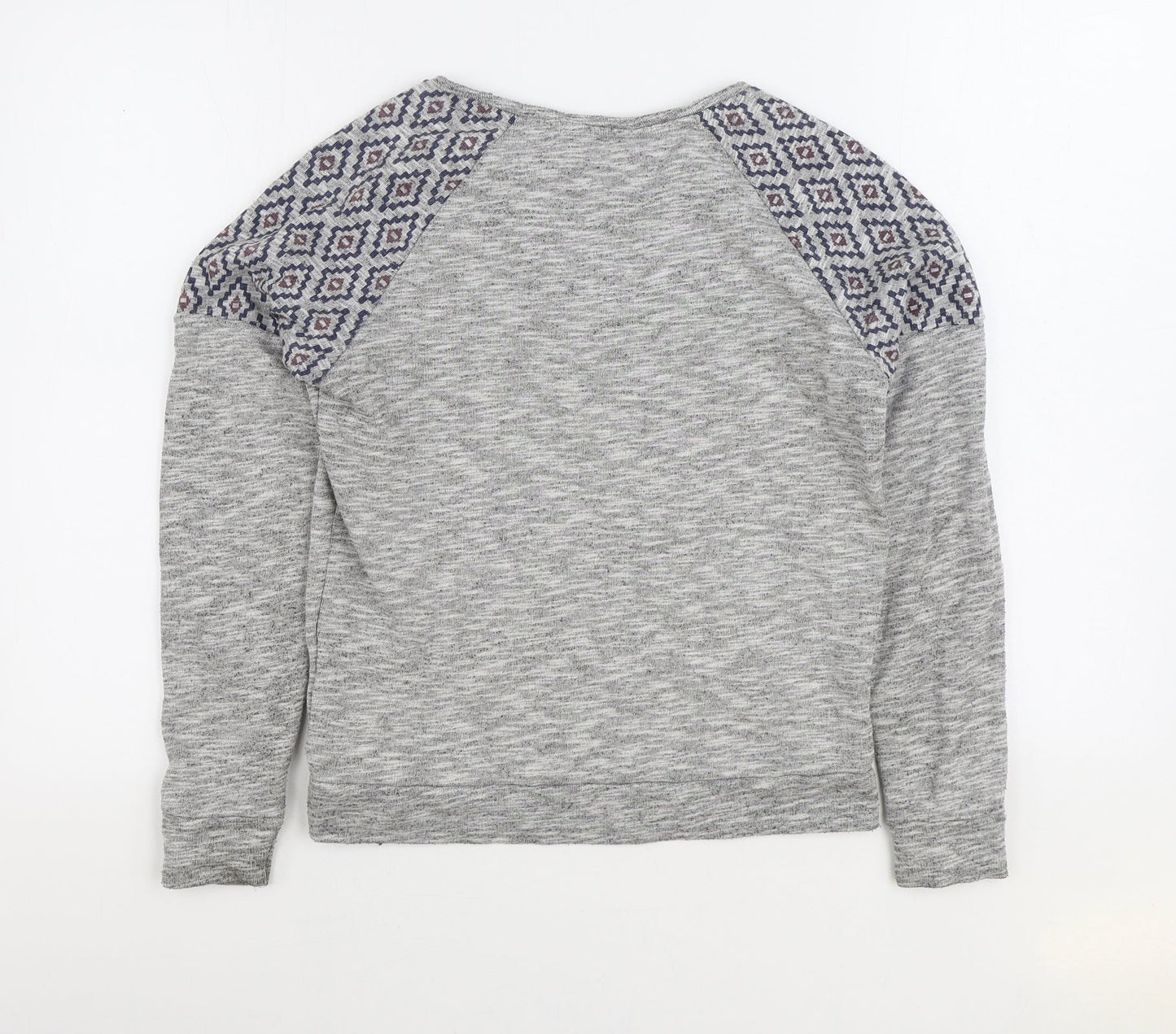 Clockhouse Womens Grey Geometric Cotton Pullover Sweatshirt Size M Pullover - Original