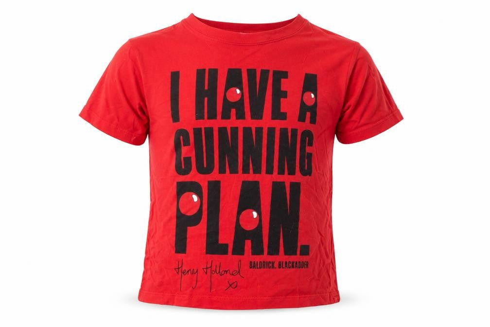 Comic Relief Girls Red Cotton Basic T-Shirt Size 5-6 Years Crew Neck Pullover - Blackadder