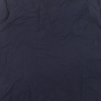 Next Mens Blue Geometric Cotton Button-Up Size L Collared Button