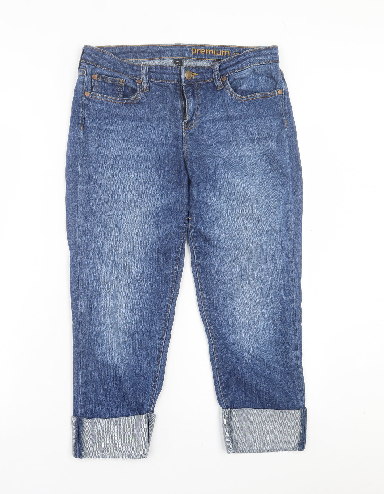 Gap Womens Blue Cotton Cropped Jeans Size 32 in L22 in Regular Button